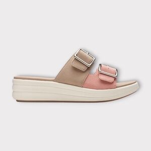 Clarks Cloudsteppers Womens Drift Buckle Sandals Peach Combination, 261778590